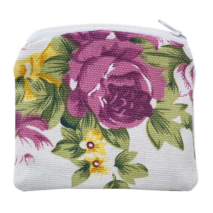 Rosary Case Purple & Yellow Flowers with Zipper