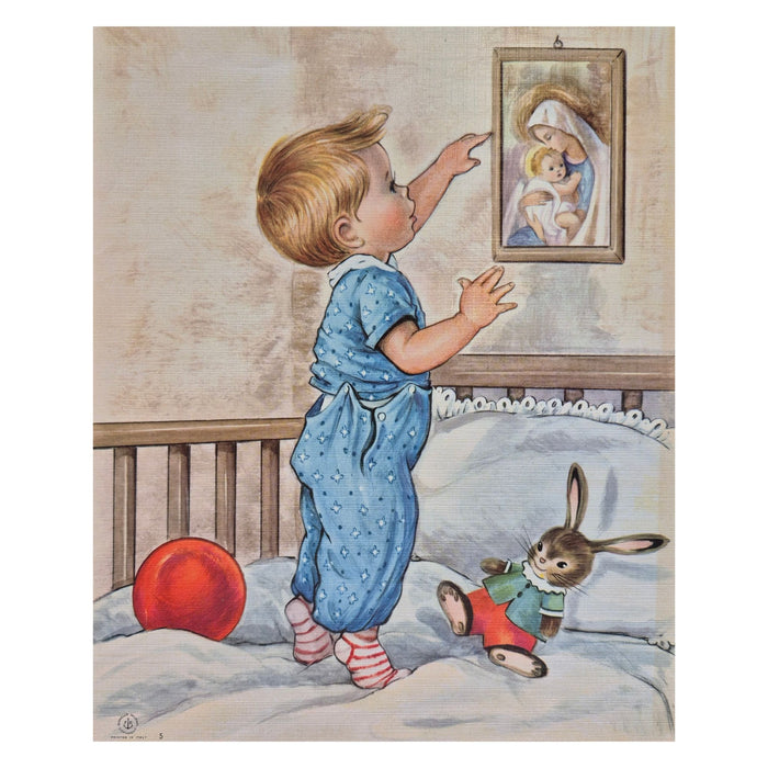 Vintage Children Praying by Giuliani Print  8" x 10"
