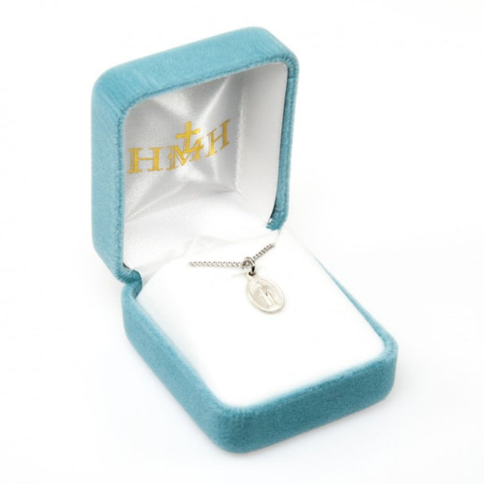 Miraculous Medal 0.5" Sterling Silver on 18" Chain