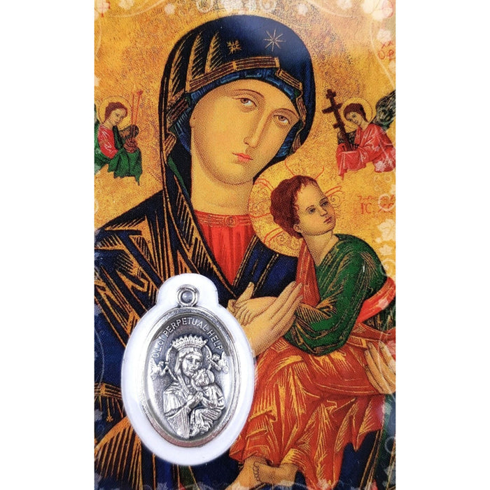 Mother of Perpetual Help Prayer Card with Medal