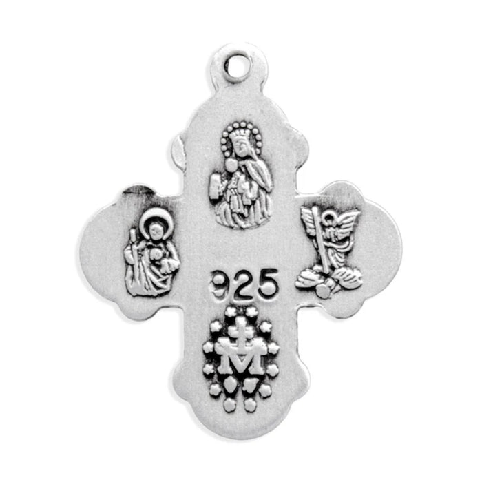 Four-Way Medal Sterling Silver on 16" Chain