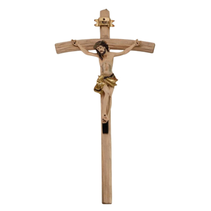 Crucifix Oberammergau Style 24" Carved Wood-Like