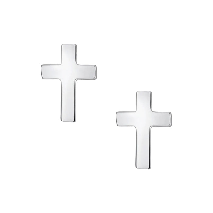 Earrings 7mm Sterling Silver Cross Studs