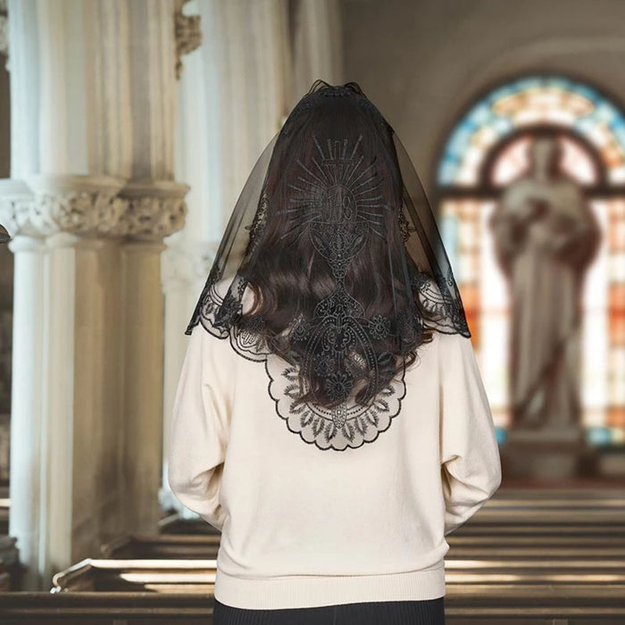 Black Chalice and Cross Chapel Veil