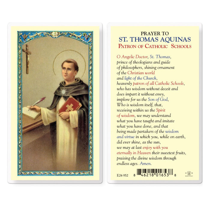 Prayer to St Thomas Aquinas Holy Card