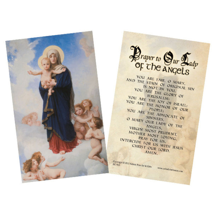 Our Lady of the Angels Holy Card
