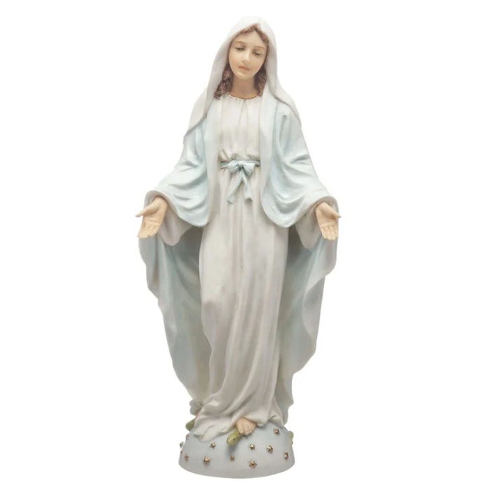 Lady of Grace Statue in White Hand-Painted Color 8"