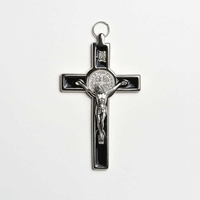 St Benedict 5" Crucifix Black Enamel Inlay