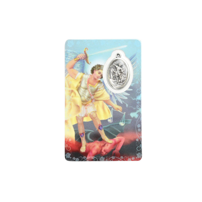 St Michael Prayer Card with Medal