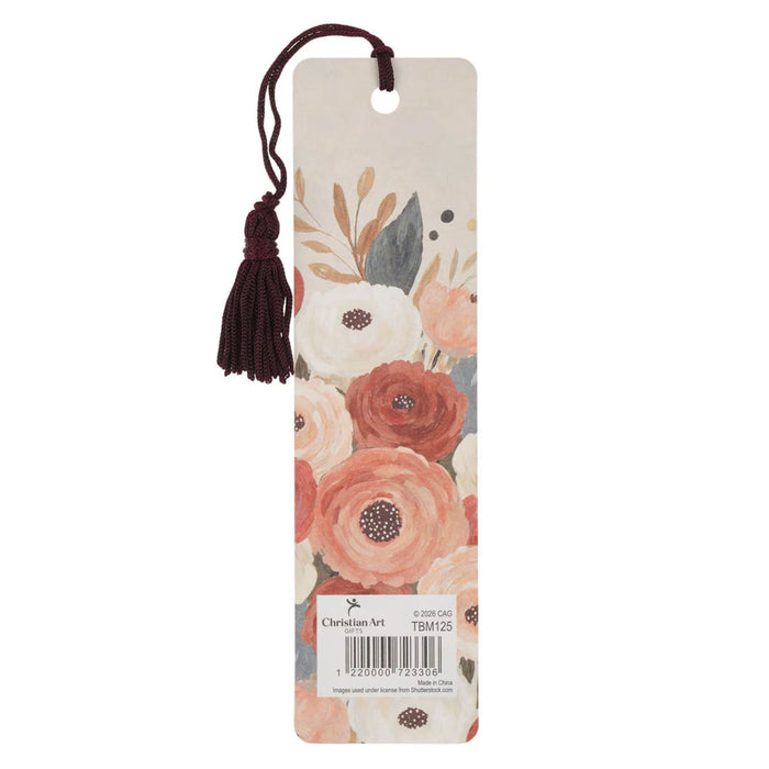 Be Joyful Floral Bookmark with Tassel