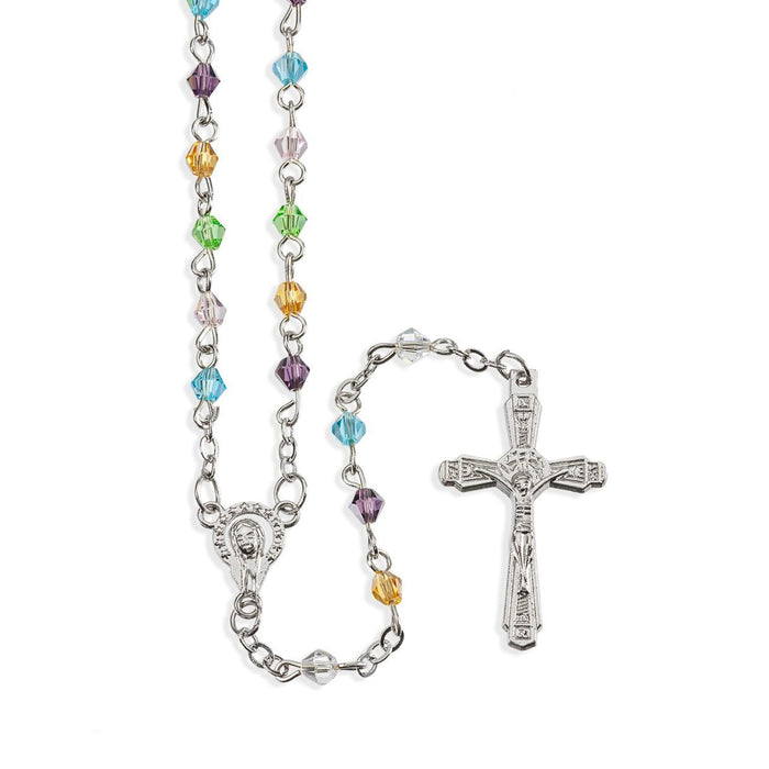 Rosary 4mm Multicolor Bicone Crystal Beads