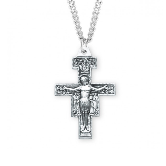 SAN DAMIANO WITH PRAYER ON THE BACK - SS - 24" CHAIN