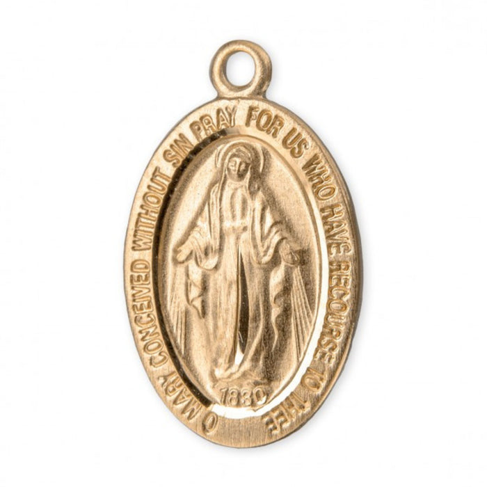 Miraculous Medal 16k Gold Over Sterling Silver on 18" Chain