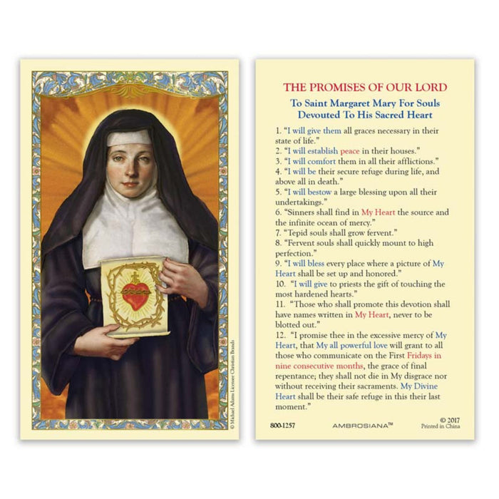 St Margaret Mary Alacoque Holy Card