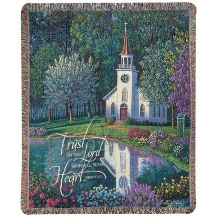 Throw Blanket Trust in the Lord Tapestry 50" x 60"