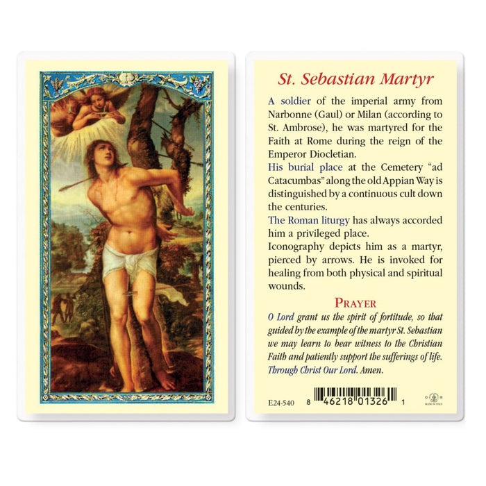 Saint Sebastian Holy Card
