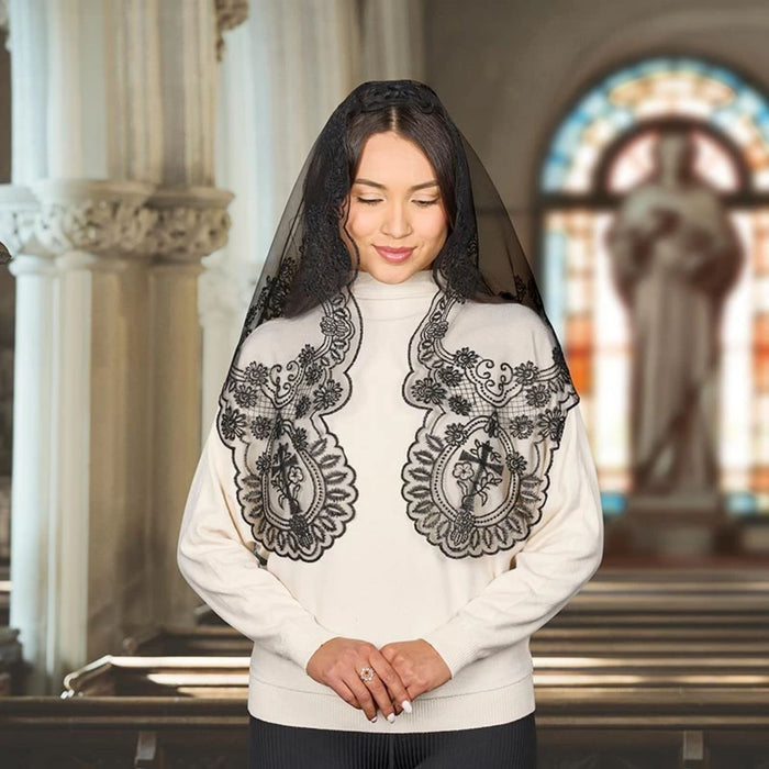 Black Chalice and Cross Chapel Veil