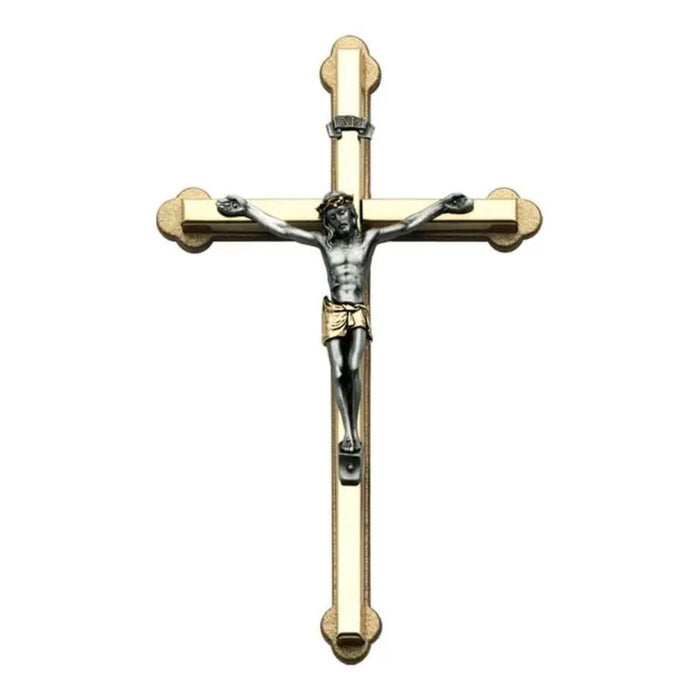 Wall Crucifix 6" Two Tone Metal