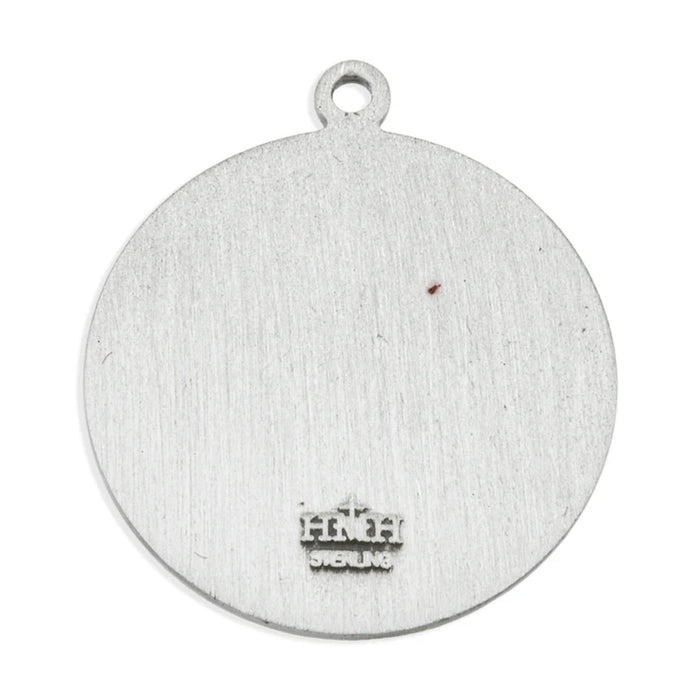 St Michael Medal Round Sterling Silver on 18" Chain