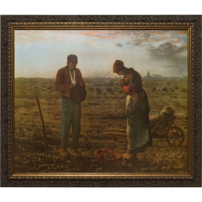 The Angelus by Millet Framed Art 8 X 10" Dark Frame