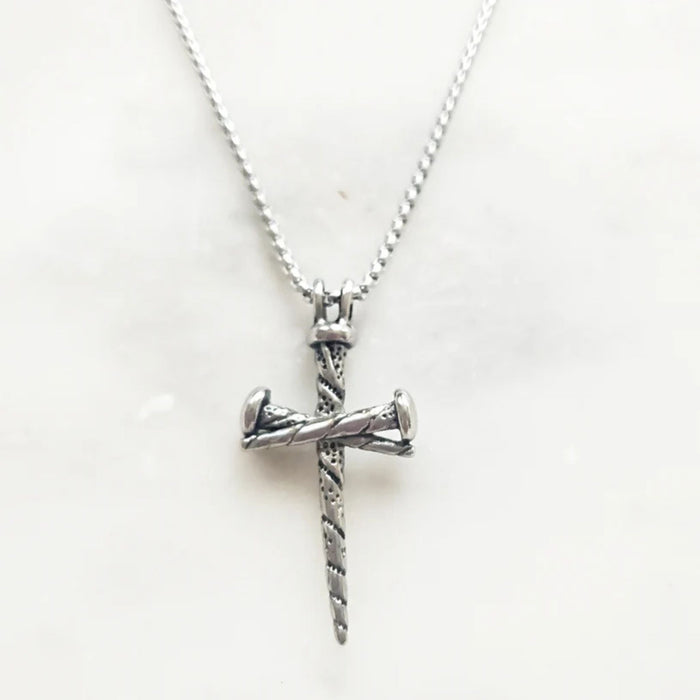 His Courage Cross Men's Necklace 23" Chain