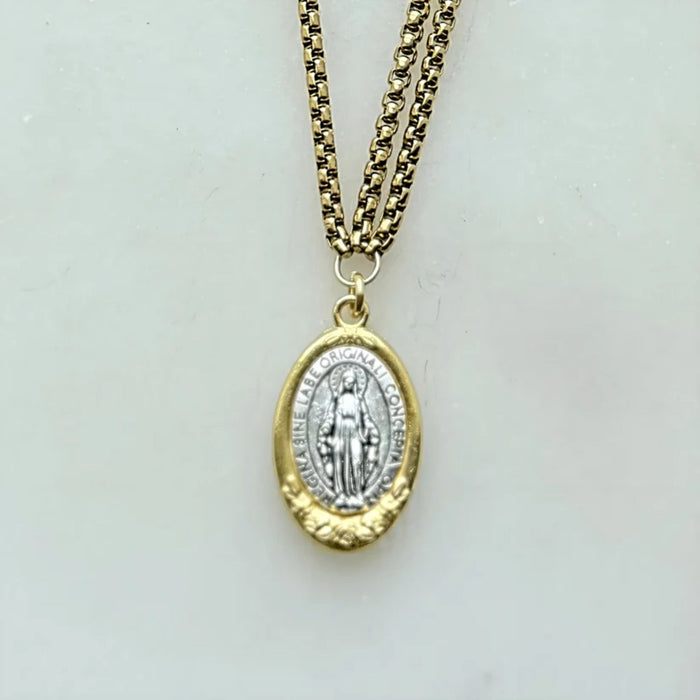 Miraculous Mary Two Toned 18" Necklace