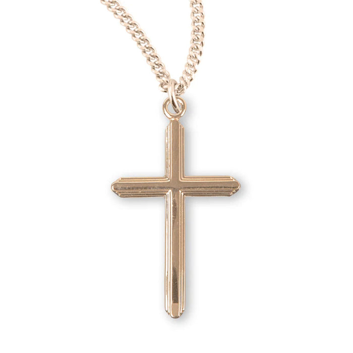 Cross 16kt Gold over Sterling Inlay on 24" Chain