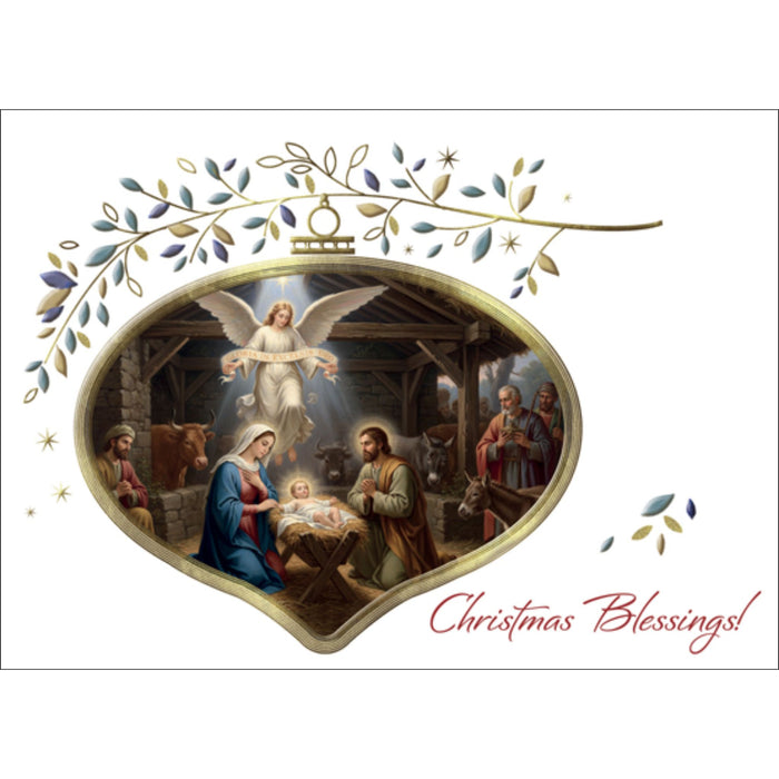 Nativity in Gold Ornament Border Boxed Card Set