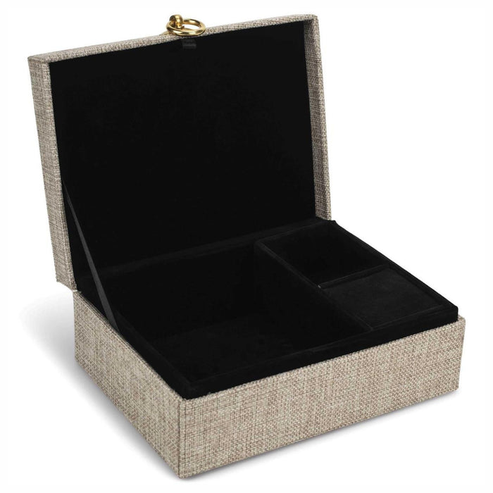 Music Box Thankful, Grateful, Blessed 10" x 8" Beige Linen