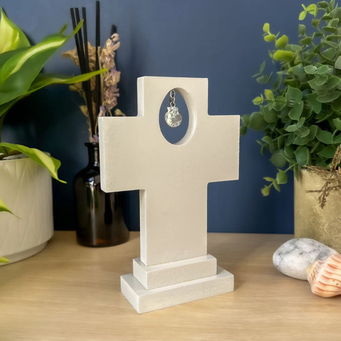 Baptism Blessing Standing Cross with Shell Charm