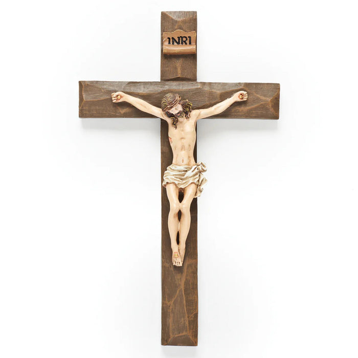 Wall Crucifix 8" Beveled with Natural Corpus