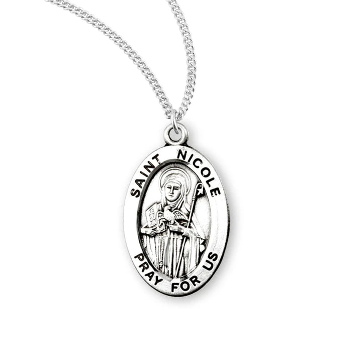St Nicole Medal Sterling Silver on 18" Chain