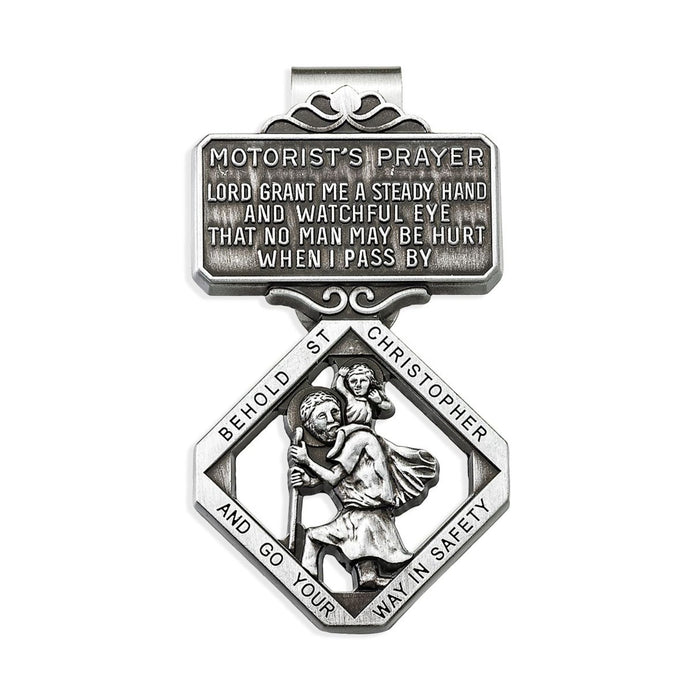 Saint Christopher Auto Visor Clip with Motorist's Prayer
