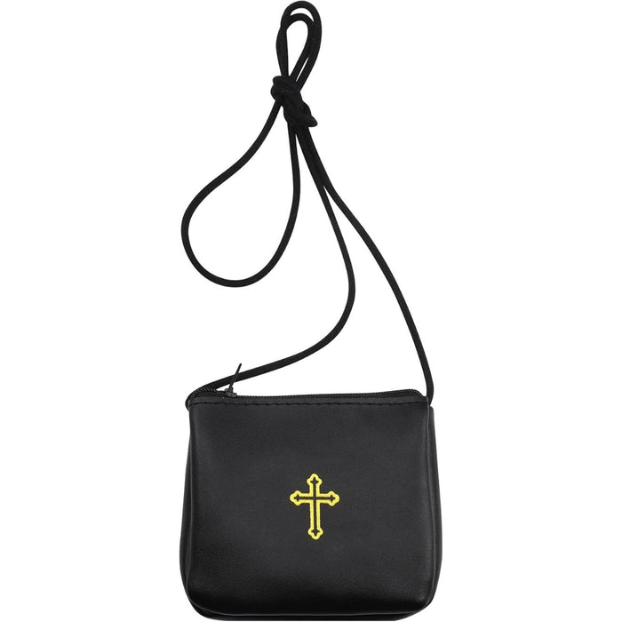 Burse Genuine Leather in Black with Gold Cross