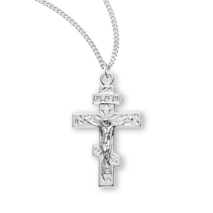 Byzantine Crucifix Sterling Silver on 18" CHAIN