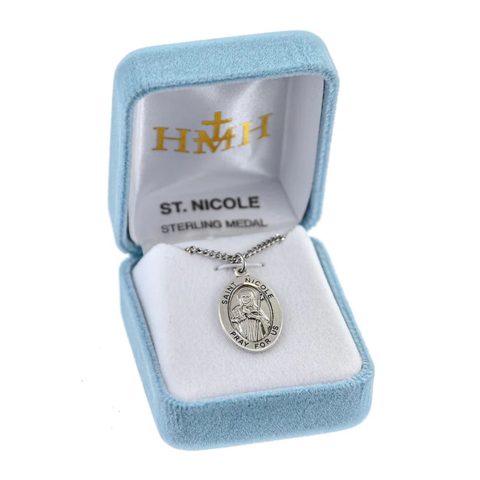 St Nicole Medal Sterling Silver on 18" Chain
