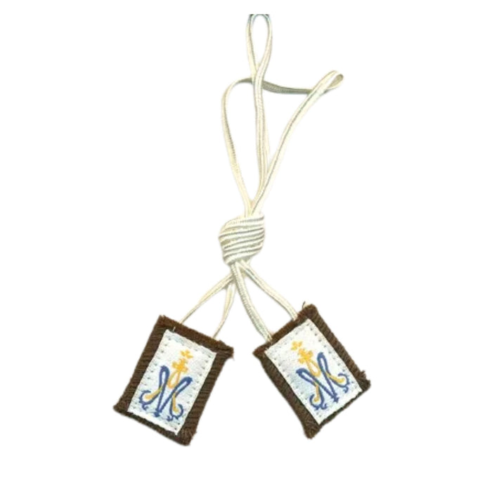 Child Brown Scapular 23" White Cord