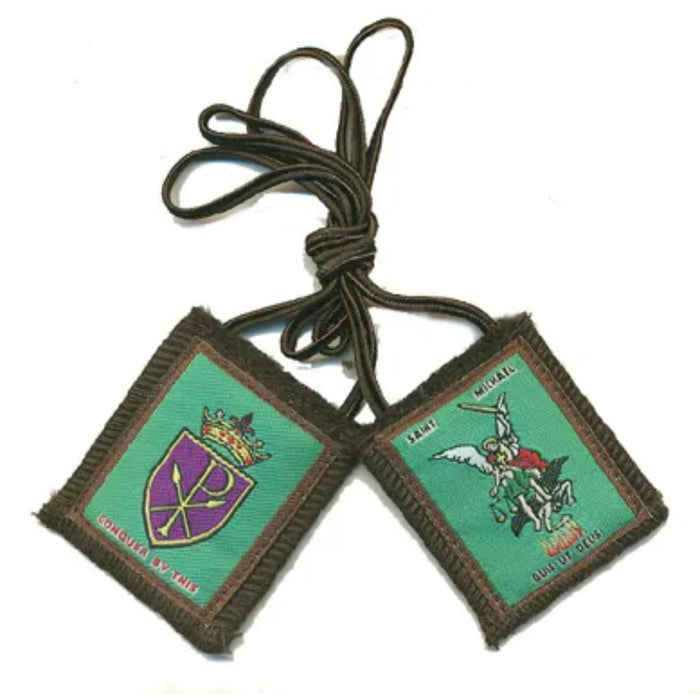 St Michael  Scapular 36" Brown Cord