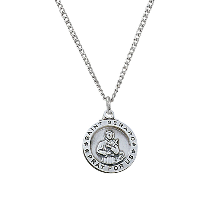 St Gerard Medal Sterling Silver on 18" Chain