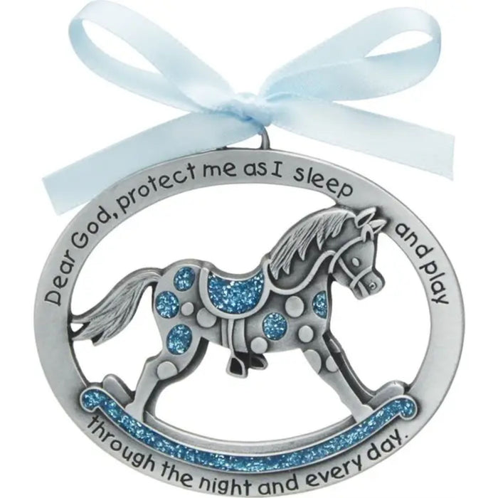 Crib Medal Rocking Horse in Blue Epoxy
