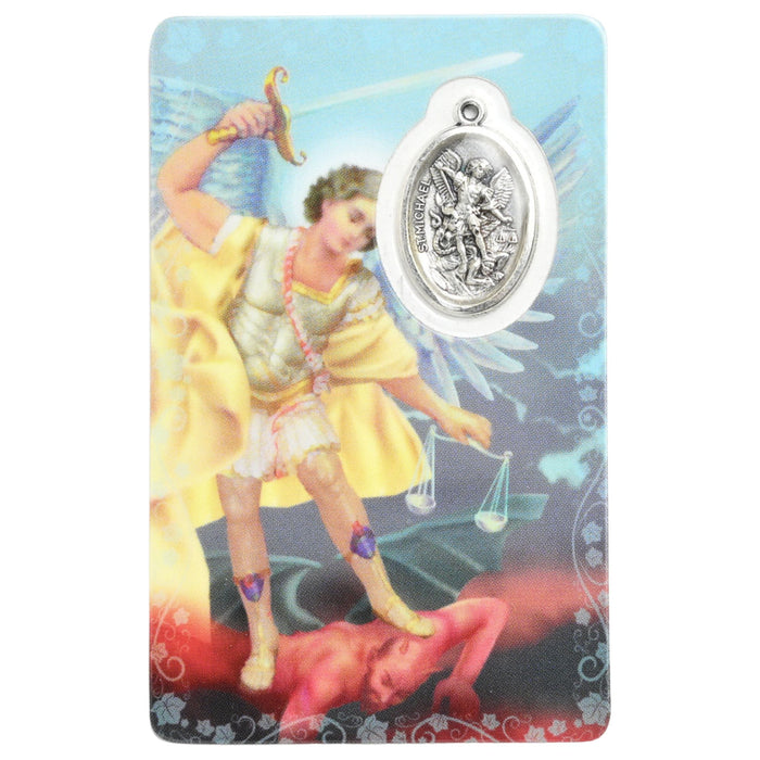 St Michael Prayer Card with Medal