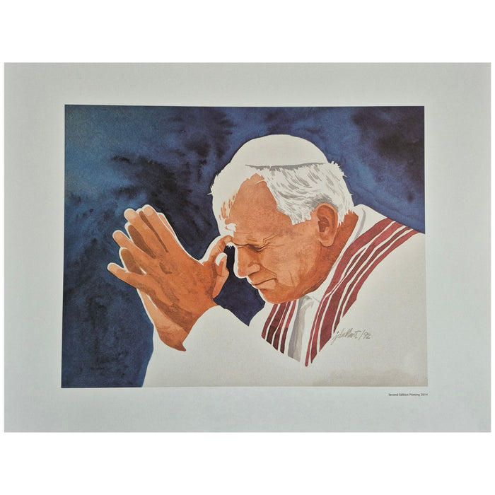 Pope John Paul II Praying Matte Print