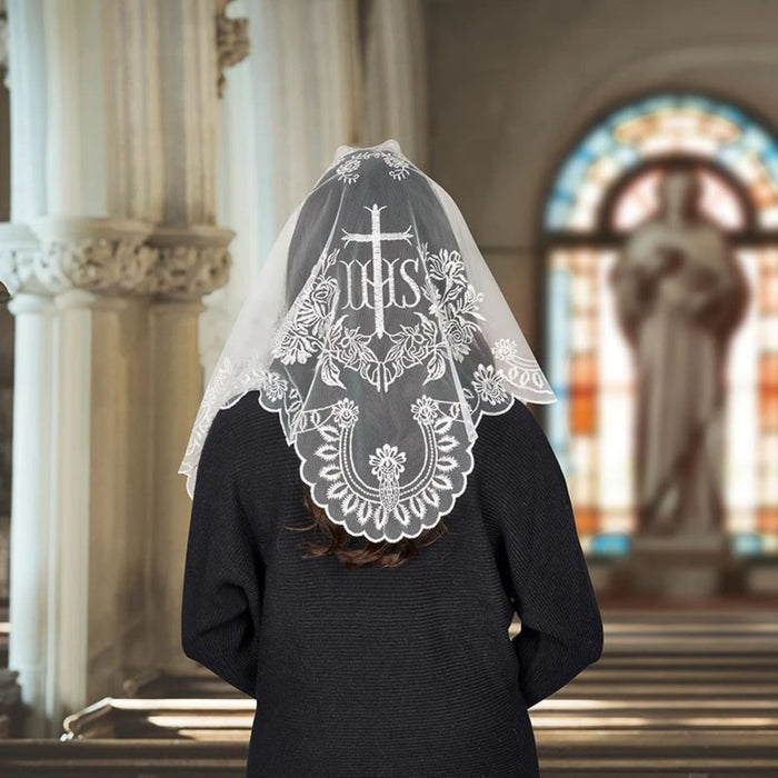 White IHS and Cross Chapel Veil