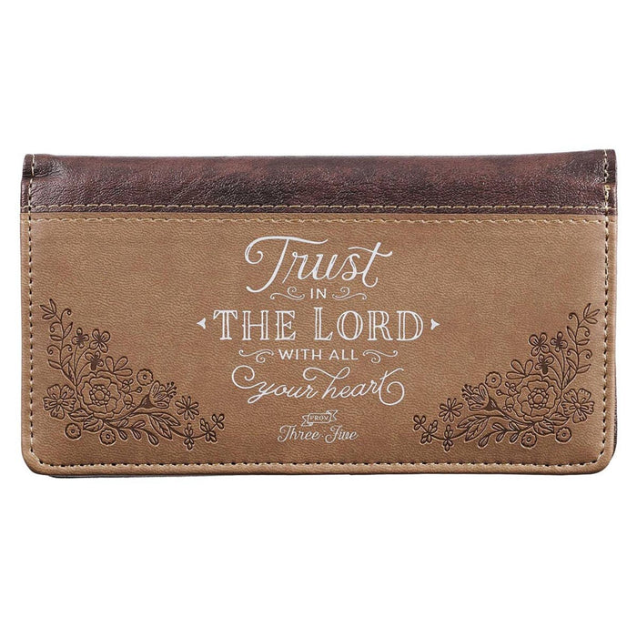 Checkbook Cover "Trust in the Lord" Brown