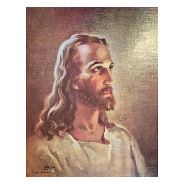 Vintage Frameable print Head of Christ by Warner Sallman