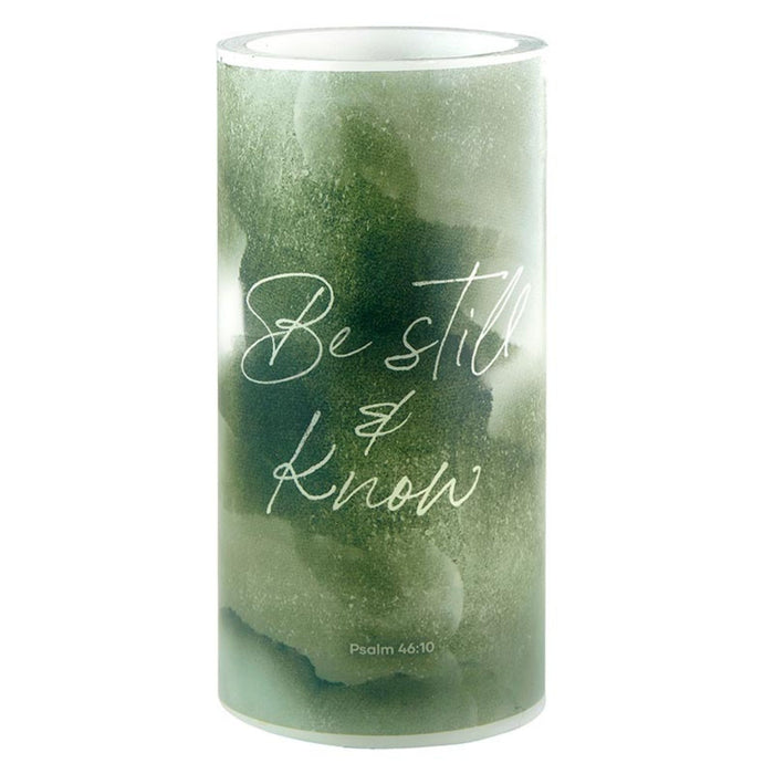 LED Candle " Be Still and Know"