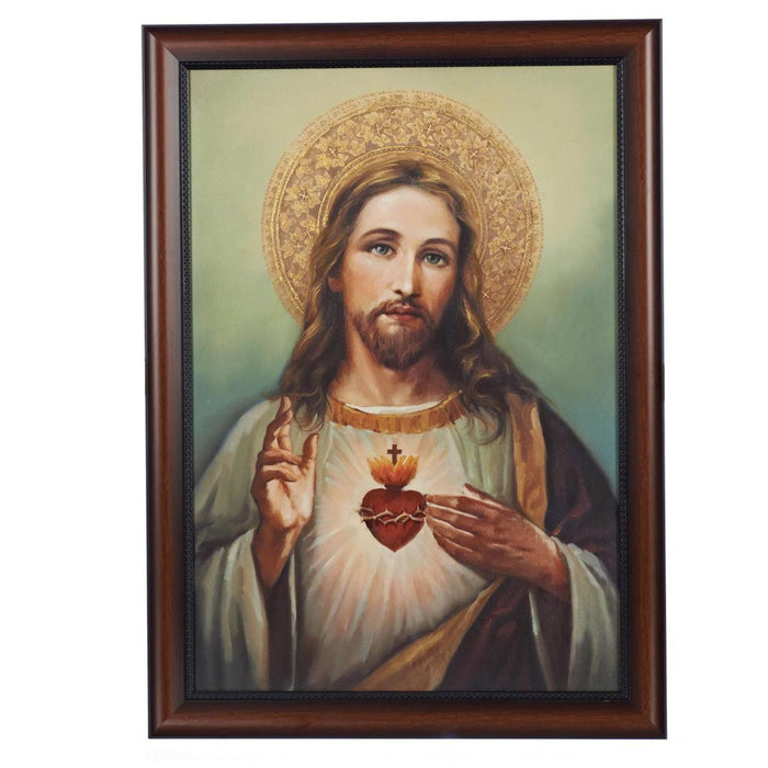 Sacred Heart 27" Wood Frame