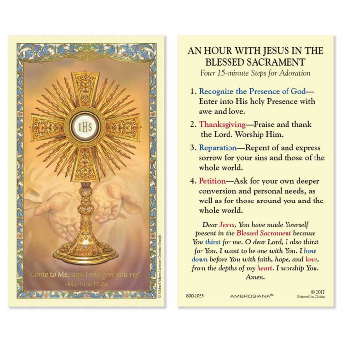 Eucharistic Adoration of the Blessed Sacrament Holy Card