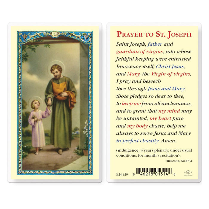 Saint Joseph  Prayer to Father and Protector of Mary Holy Card