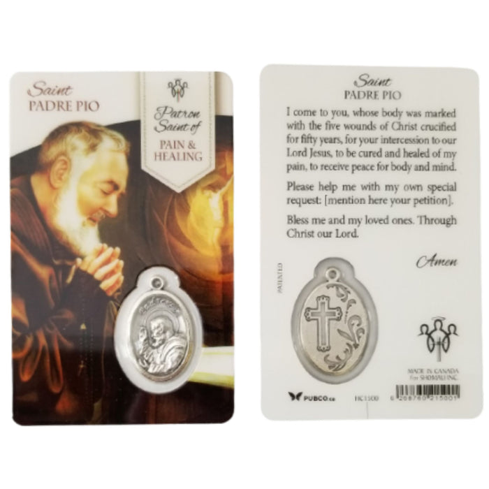 St Padre Pio Patron of Pain & Healing Saint Card